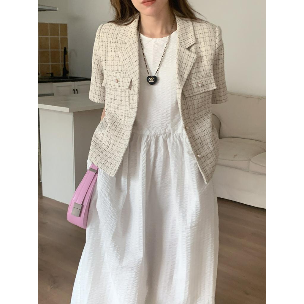 Áo Khoác Blazer Dáng Ngắn Phong Cách Retro Pháp 62578