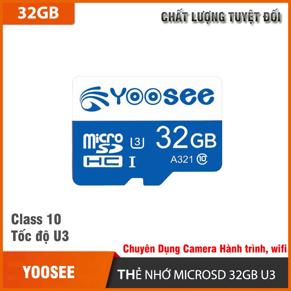 Thẻ nhớ YOOSEE 64Gb 32Gb U3 tốc độ cao chuyện dụng cho Camera IP wifi, Camera Hành trình