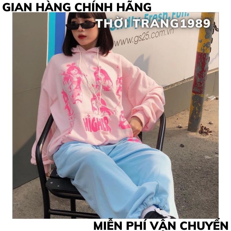 Bộ đồ thể thao 2 món gồm áo hoodie chui đầu dày dặn và quần thời trang mùa thu đơn giản cho nữ ,áo hoodie nữ ,quần bom