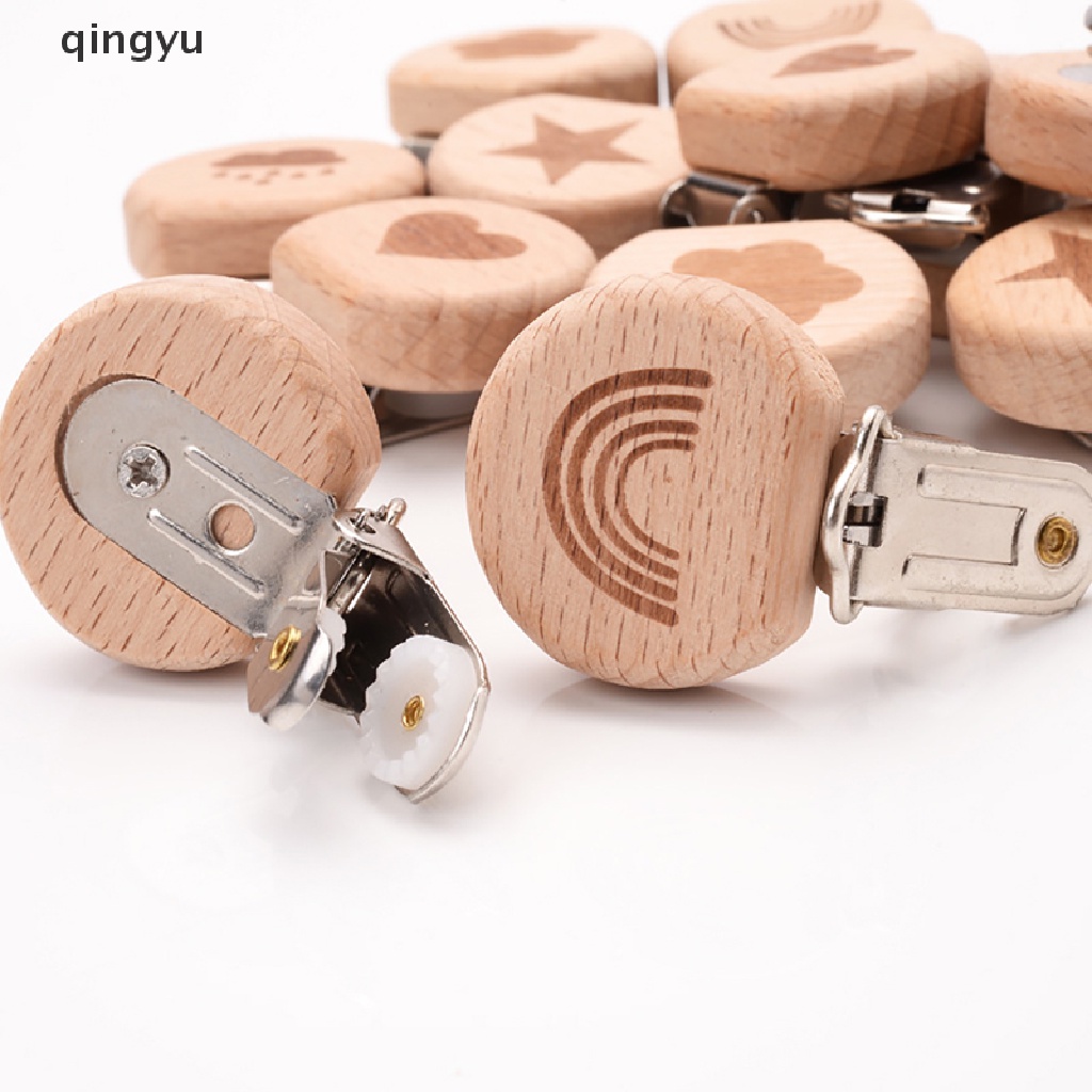 1 Dây Kẹp Núm Vú Giả Bằng Gỗ Sồi Cho Bé Sơ Sinh