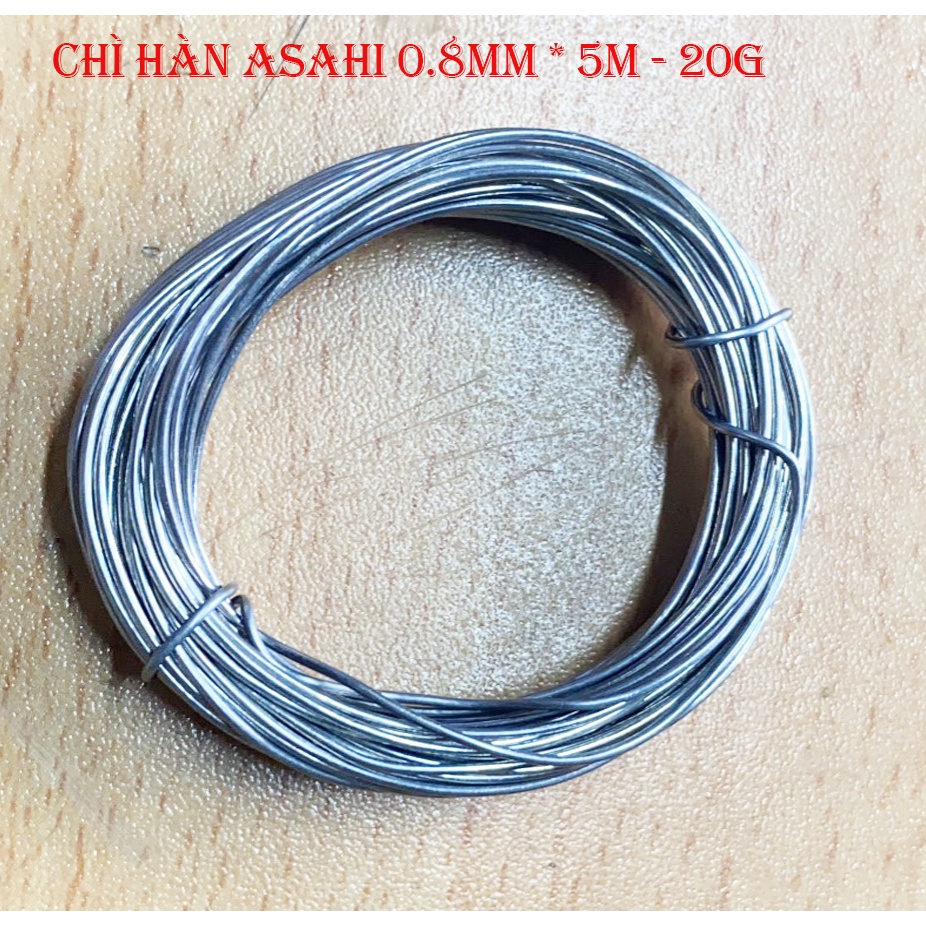 Thiếc Hàn - Chì hàn Singapore 0.8mm xả Lẻ  - Chì hàn bóng, đẹp, nhẹ lửa