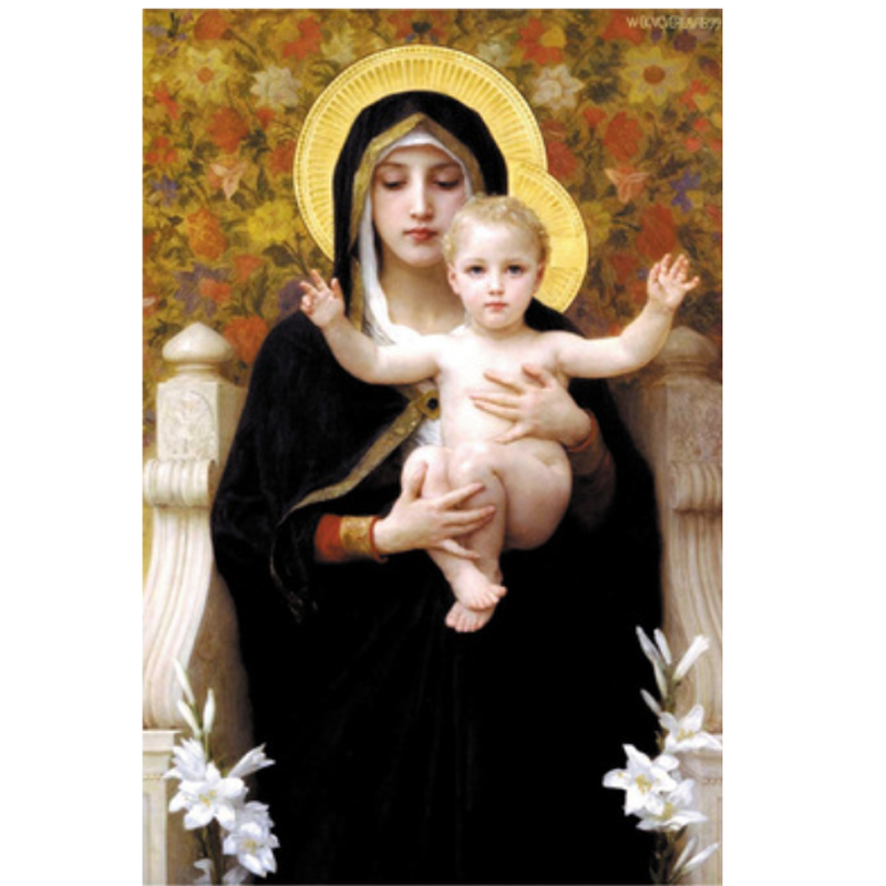 Poster Dán Tường Kích Thước 42X30CM Với Họa Tiết Hình Thiên Thần Và Đức Mẹ mary