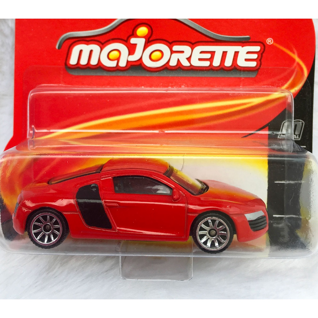 Majorette Audi R8 - Màu đỏ / Bánh xe 5U / tỷ lệ 1 / 58 (3 inch) Gói ngắn