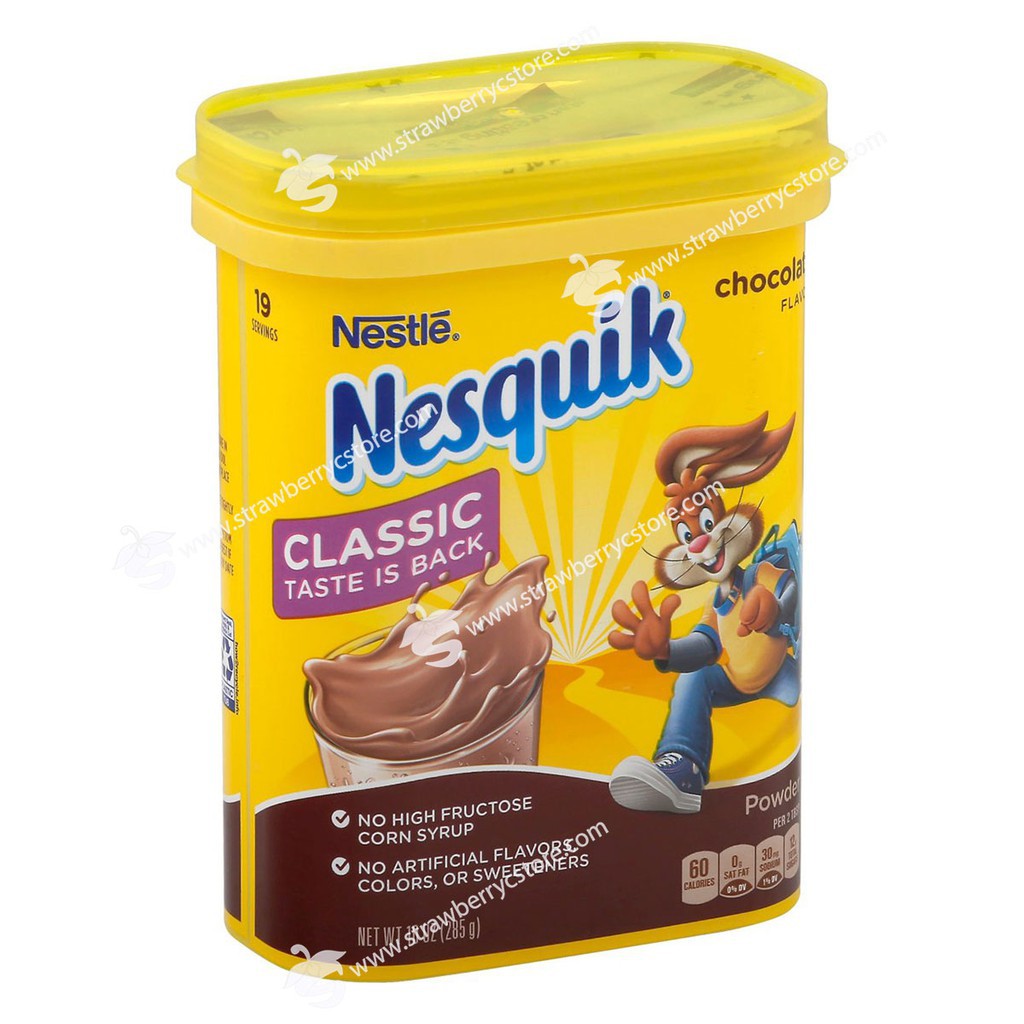 Bột Cacao sữa hiệu Nesquik Chocolate Flavor - Nhập khẩu Mỹ 285gr