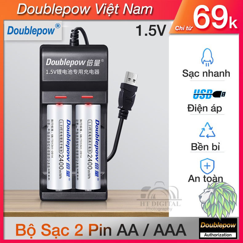 Bộ Pin Sạc AA 2400mWh 1.5V - Cho Micro Không Dây, Đồ Chơi Điện Tử, Đồng Hồ Treo Tường