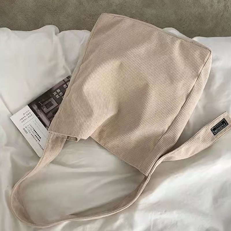 Túi Vải canvas Sợi to Phong Cách Cổ Điển Thời Trang Thu Đông 2021