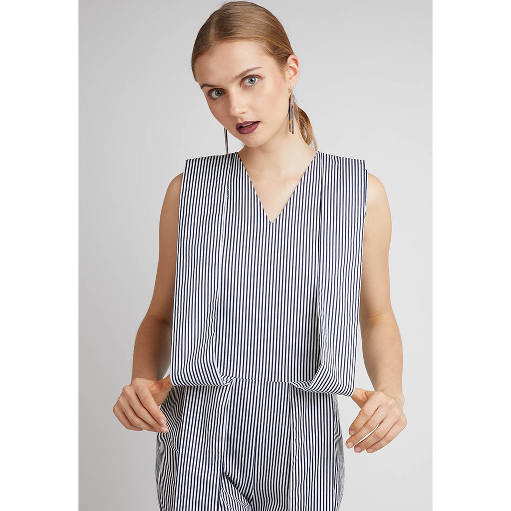 Jumpsuit dài dây thắt dây eo - Lovadova 19O10C001