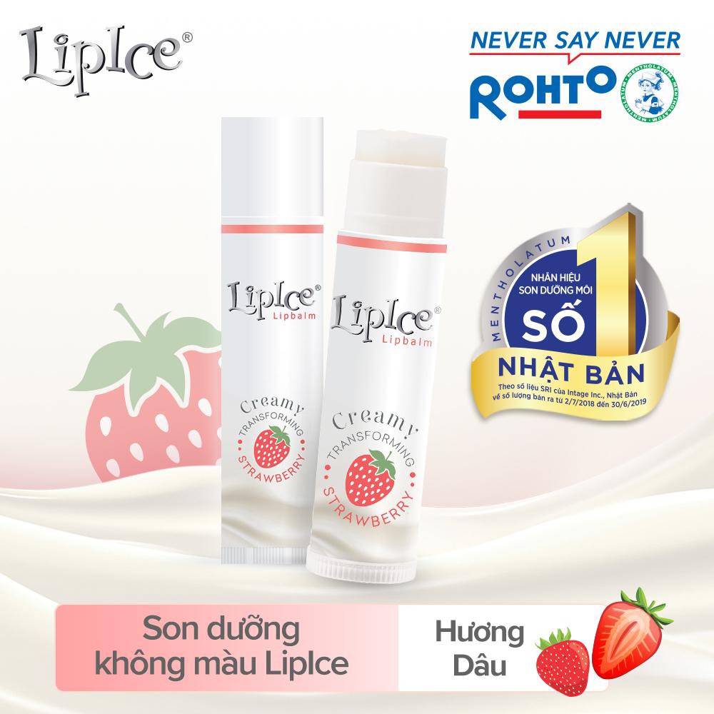 Son Dưỡng Không Màu LipIce Lipbalm Creamy Strawberry SPF15 4.3g