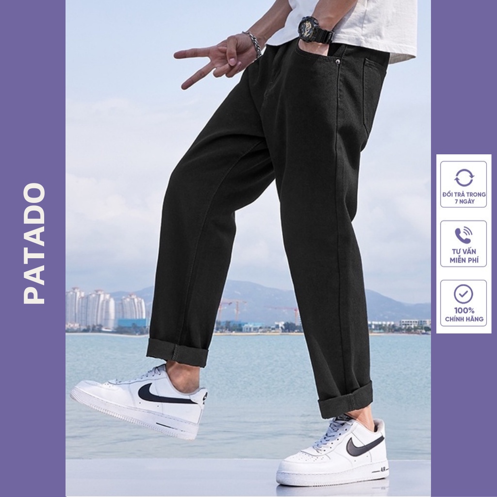 Quần baggy jean nam quần ống suông rộng đen style hàn quốc HOT 2022 PATADOSHOP