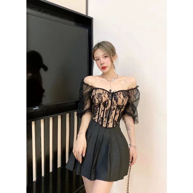 Hàng Mới Về Hàng Mới Về Mới Áo Ren Tay Phồng Thêu Họa Tiết Phong Cách Cổ Điển Thanh Lịch Dành Cho Nữ