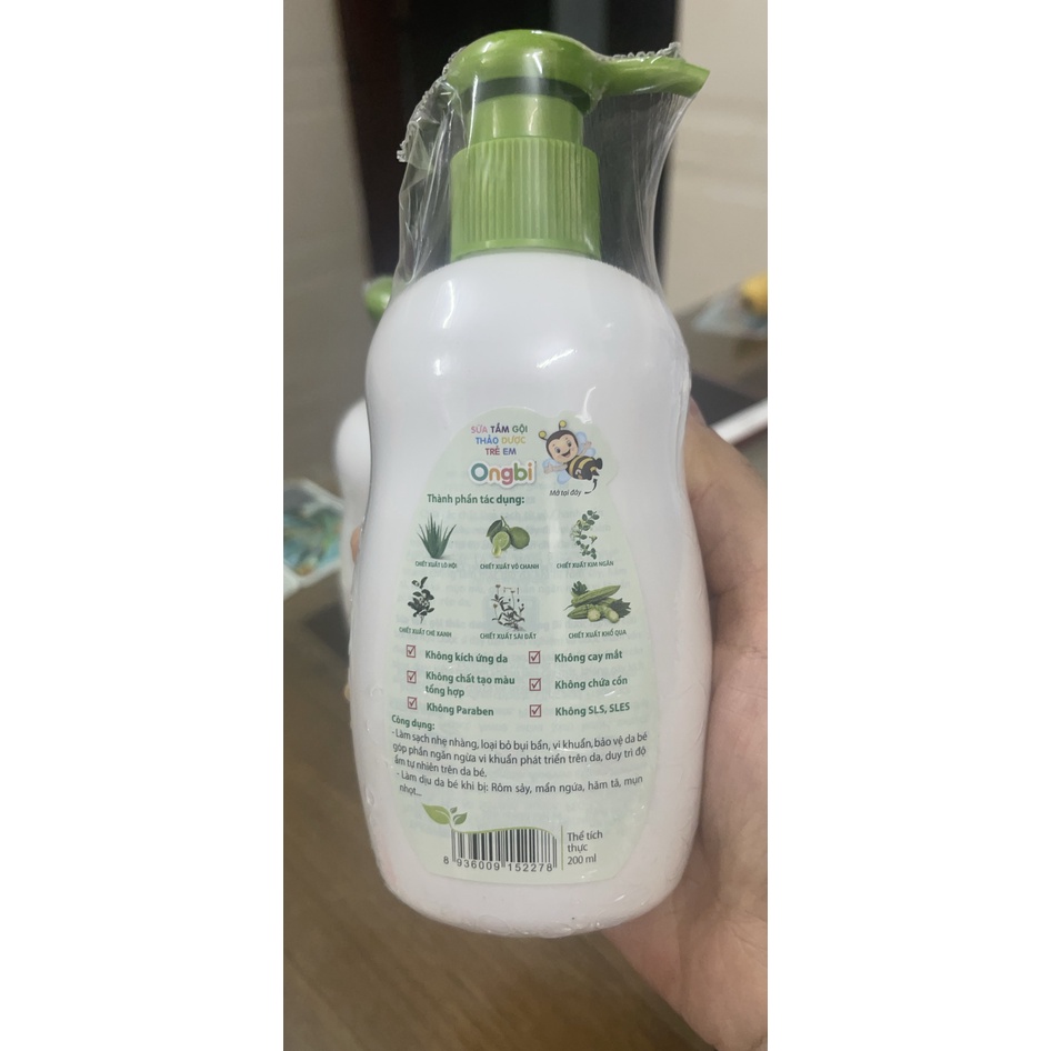 Sữa tắm gội thảo dược trẻ em Ongbi 200ml- Hoa Linh
