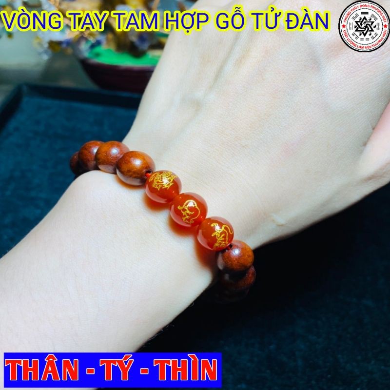 Vòng tam hợp THÂN - TÝ - THÌN gỗ tử đàn