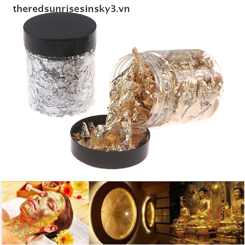 * * Móng Tay Nghệ Thuật Lá Bạc / Vàng Kim Trang Trí Nghệ Thuật Thủ Công DIY