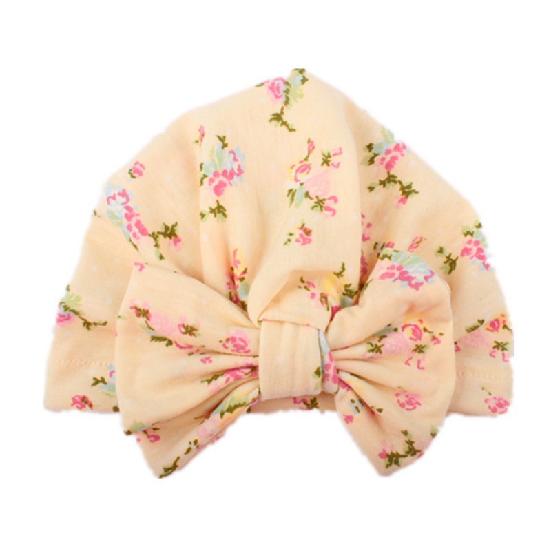 Mũ beanie in hoa thắt nơ xinh xắn cho bé gái