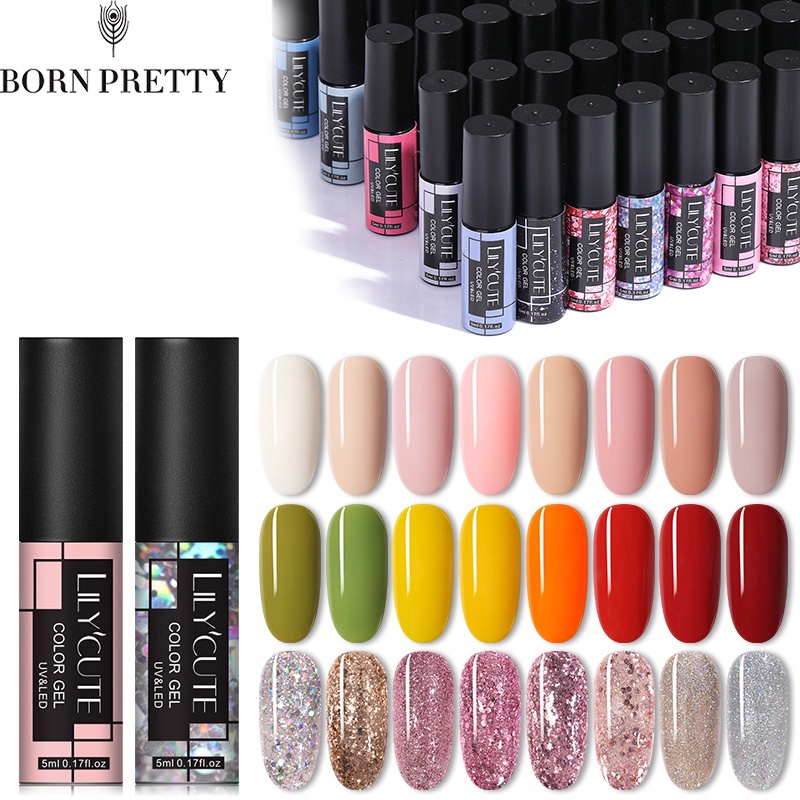 Gel sơn móng tay BORN PRETTY LILYCUTE tạo ánh kim tiện dụng 5ml