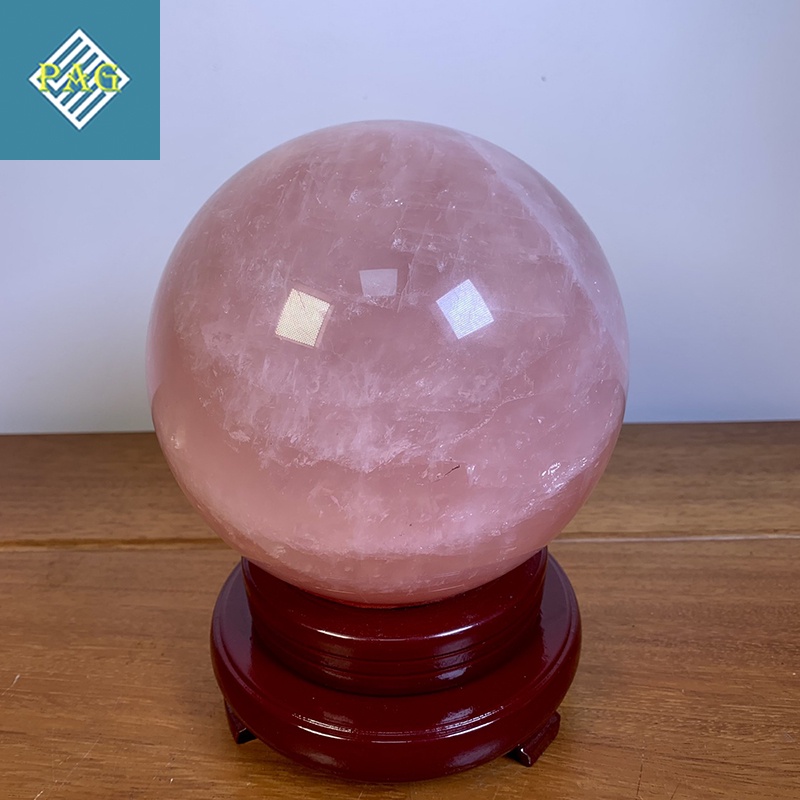 [SIZE TO] Quả Cầu Phong Thủy Đá Thach Anh Hồng Tự Nhiên - Trang Trí Bàn Làm Việc, Phòng Khách