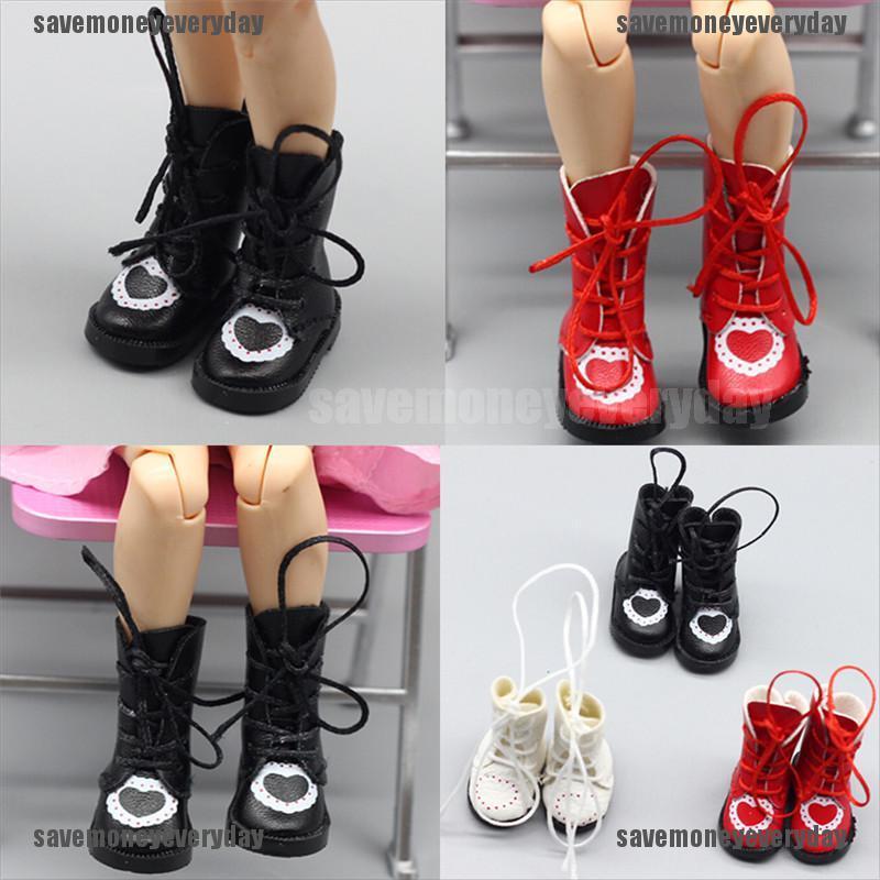 Giày Bốt Da Cho Búp Bê Tỉ Lệ 1 / 8 Blythe Licca Tỉ Lệ 1 / 6