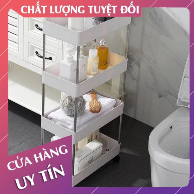 [Hàng loại 1] Kệ để đồ 4 tầng có bánh xe, giá để đồ đa năng gấp gọn thông minh  - Lan Chi Mart