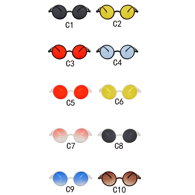 Kính Mát Hình Oval Tròng Tròn Chống Tia UV400 Phong Cách Gothic Cổ Điển Thời Trang Cho Nam Và Nữ