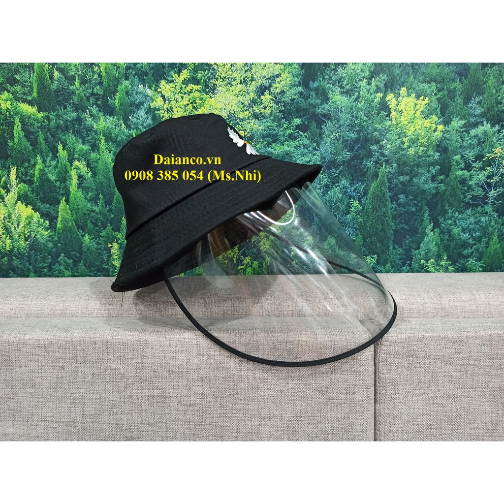 Nón có tấm nhựa che mặt, bảo vệ nước bắn vào mặt- Hàng sẵn