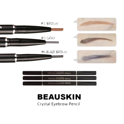 Chì kẻ mày 2 đầu Beauskin Eyebrow Crystal Eyebrow Pencil #05 Gray Brown - Hàng chính hãng