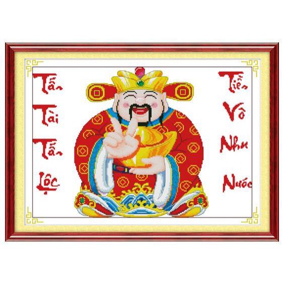 Tranh Thêu Chữ Thập Tấn Tài Tấn Lộc - Tiền Vô Như Nước 222919 , EVA8055 (KHÁCH TỰ THÊU) KT:63X46CM