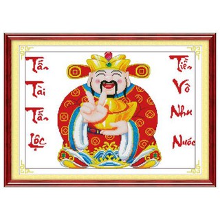 Tranh Thêu Chữ Thập Tấn Tài Tấn Lộc - Tiền Vô Như Nước 222919 , EVA8055 (KHÁCH TỰ THÊU) KT:63X46CM