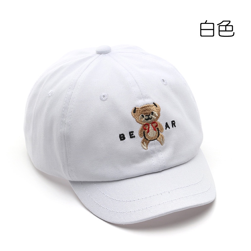 Mũ lưỡi trai LINJW cotton vành ngắn thêu họa tiết hoạt hình thời trang Hàn Quốc mới 2021