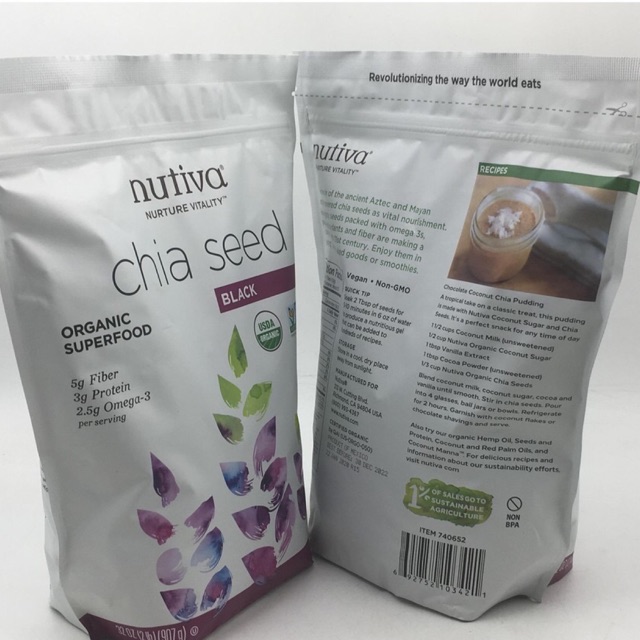 (2023) 1 gói 907g hạt Chia - Chia Seed Black Organic Superfood (Nurture Vitality)