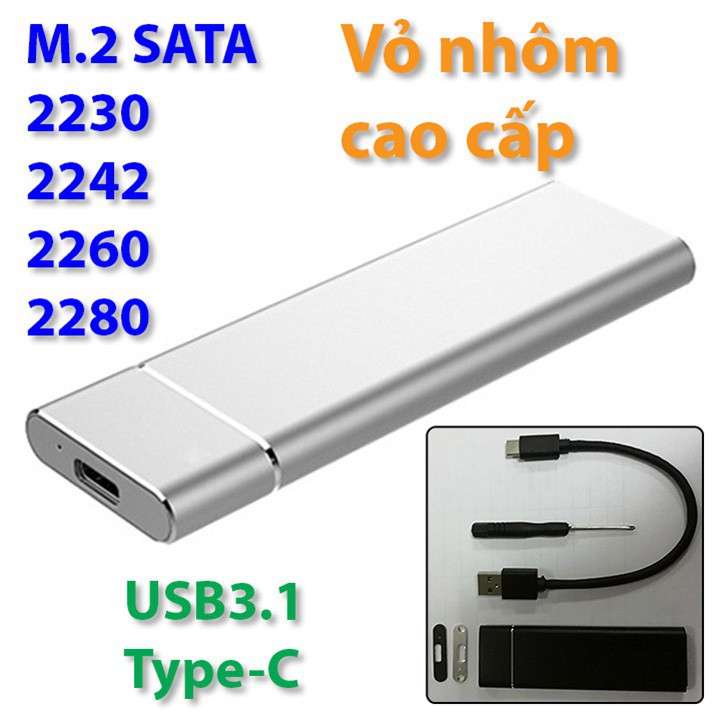 Box ổ cứng SSD M.2 SATA 3NU31 USB-A-C 3.1 BX16