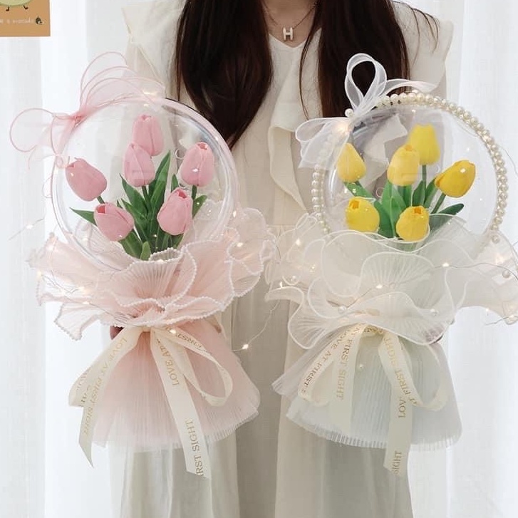 Bó hoa Tulip dễ thương, hoa bóng tulip quà tặng kỉ niệm, sinh nhật cho bạn gái