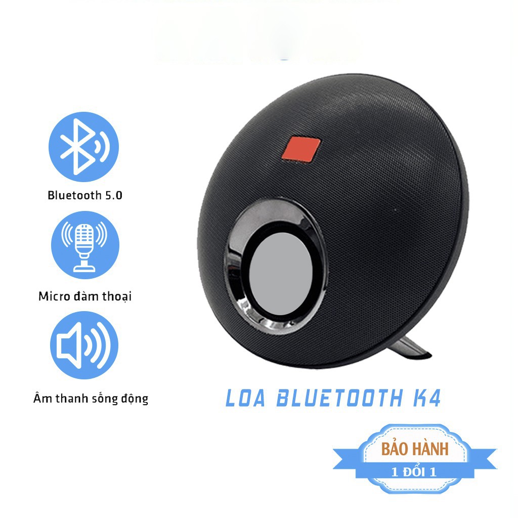 Loa Bluetooth K4+Playlist - Kiêm sạc dự phòng 4000mAh - Công nghệ Bluetooth 5.0 - Kết nối 2 loa lại với nhau