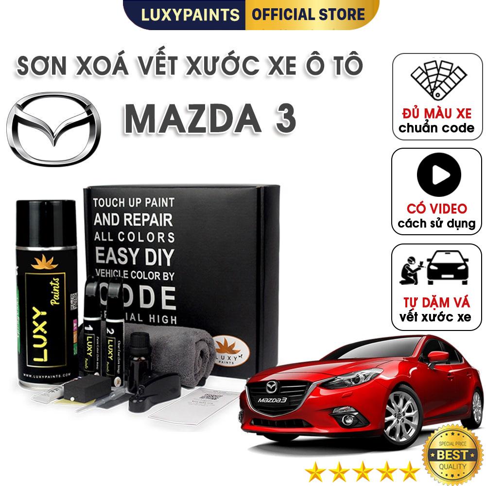 ﹍❀Sơn xóa vết xước xe ô tô Mazda 3 LUXYPAINTS, Bút tẩy xoá trầy oto màu chuẩn CODE - LP01MABA