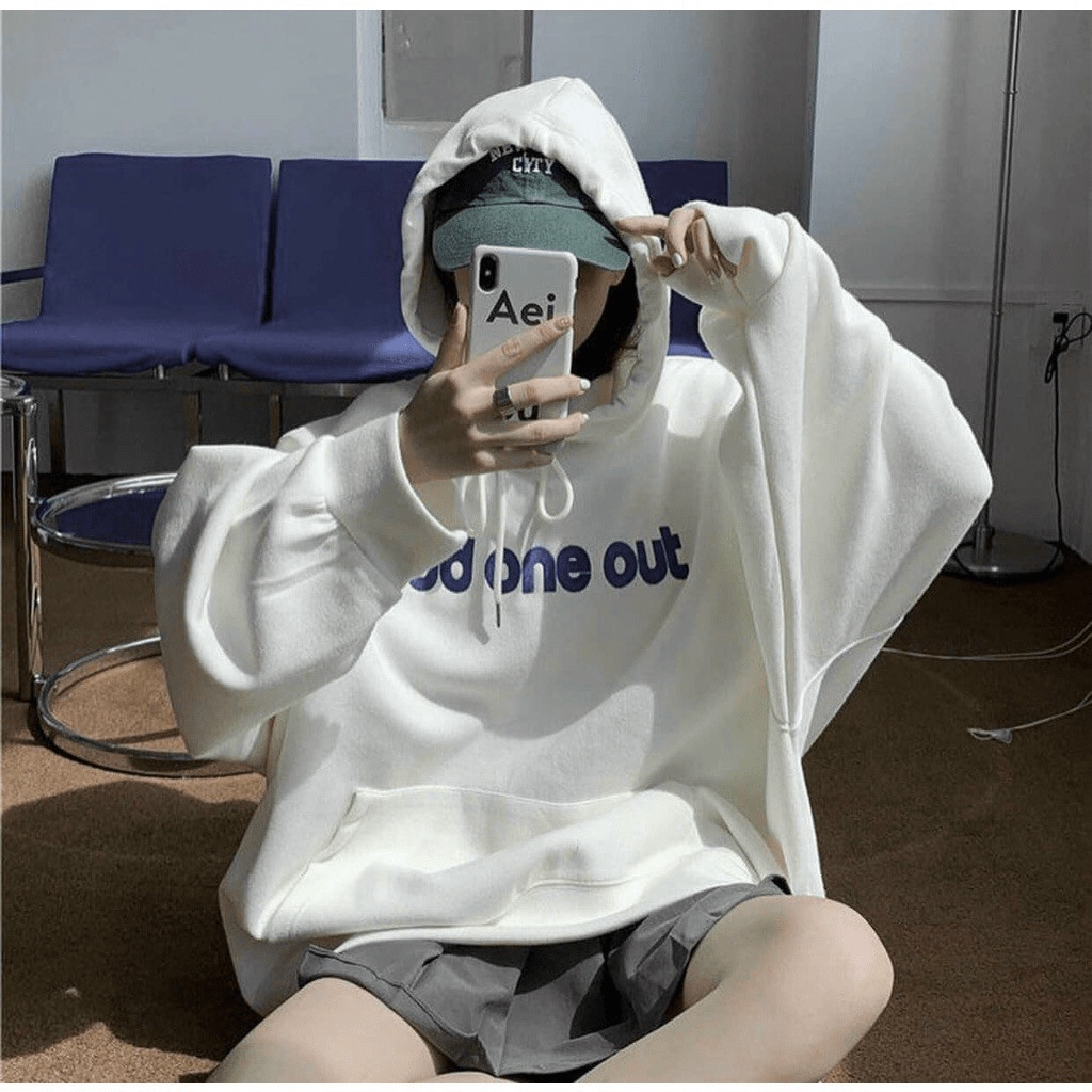 Áo Hoodies Nữ Chui Đầu Có Nón Tay Phống Logo In Sịn Sò Form Rộng Che Nắng Tốt Phù Hợp Đi Học, Đi Chơi, Du Lịch [NEW UNIS
