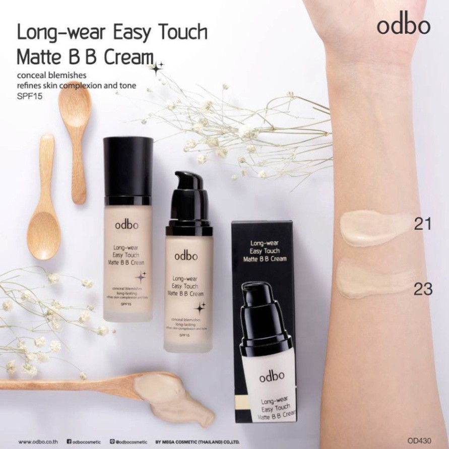 [Auth Thái] Kem Nền Odbo Siêu Mịn Lì Giữ Lâu Tông Tự Nhiên Long-wear Easy Touch OD430 No.23 R94