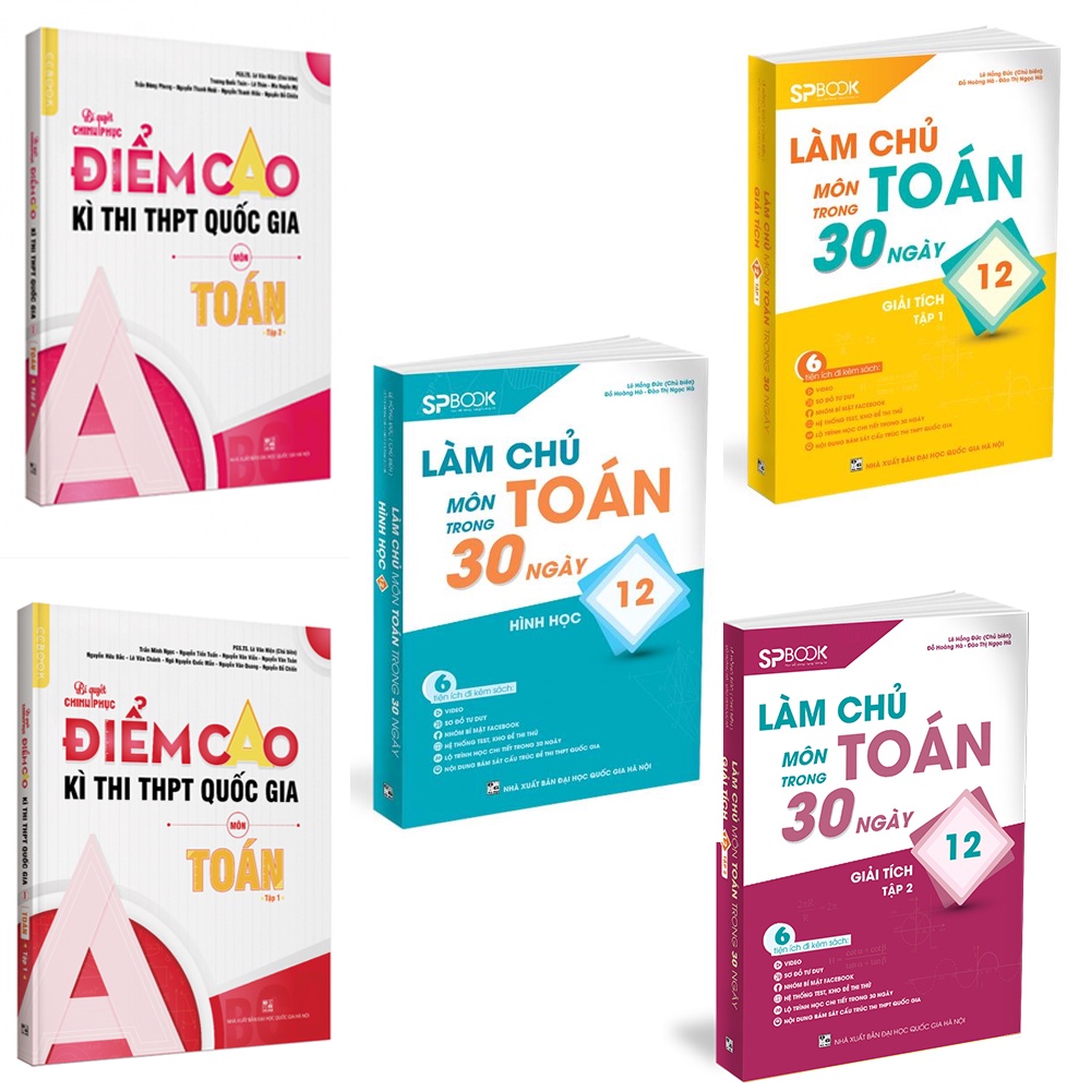 Sách - Combo Làm chủ 30 ngày Toán - Bí quyết chinh phục Toán trọn bộ (5 cuốn)