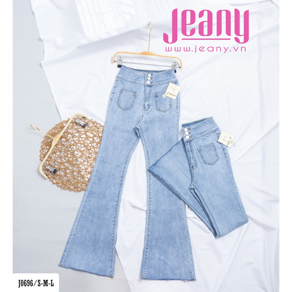 Quần Jean Nữ Ống Loe 3 Nút Trơn Mùa Sáng J0696 - Jeany