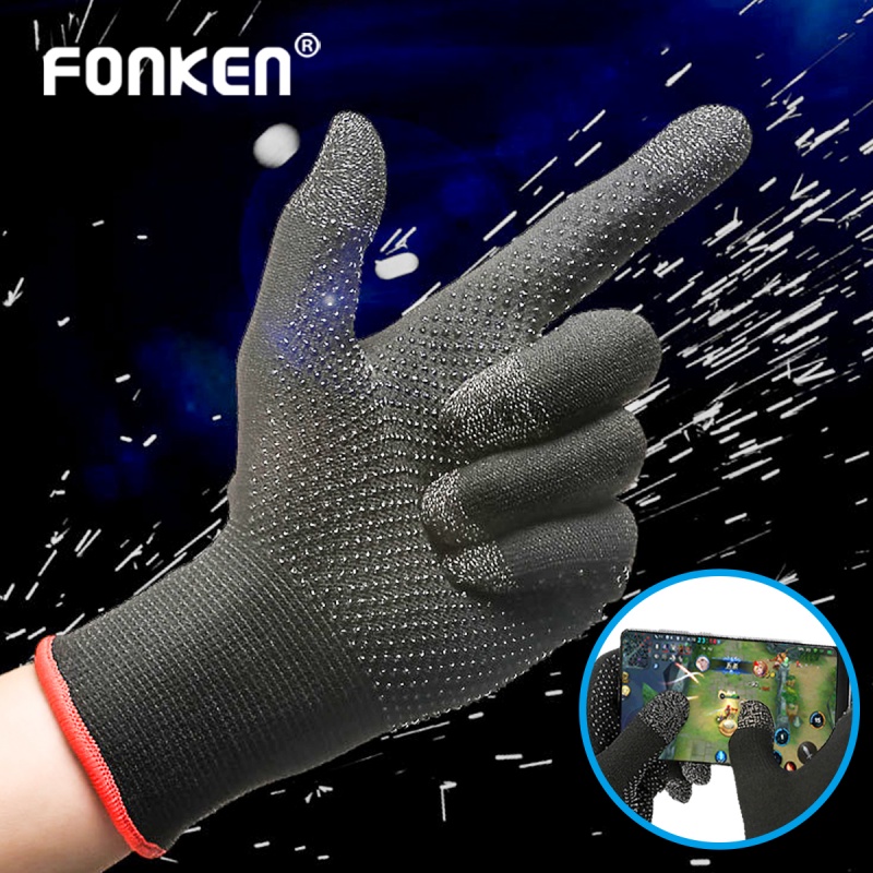 Đôi găng tay/ Đôi găng ngón tay FONKEN sử dụng màn hình cảm ứng chống thấm mồ hôi dành cho chơi game PUBG đạp xe