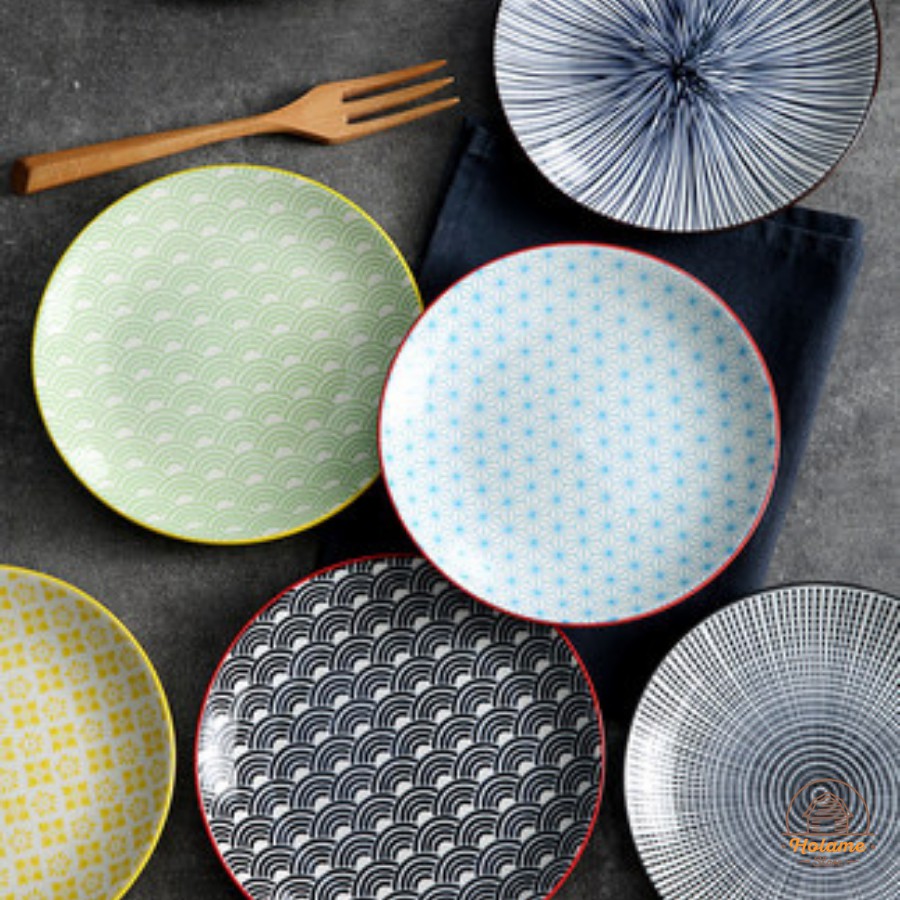 Đĩa gốm, đĩa sứ phong cách Nhật Bản 16cm – đồ dùng bàn ăn sang trọng & decor