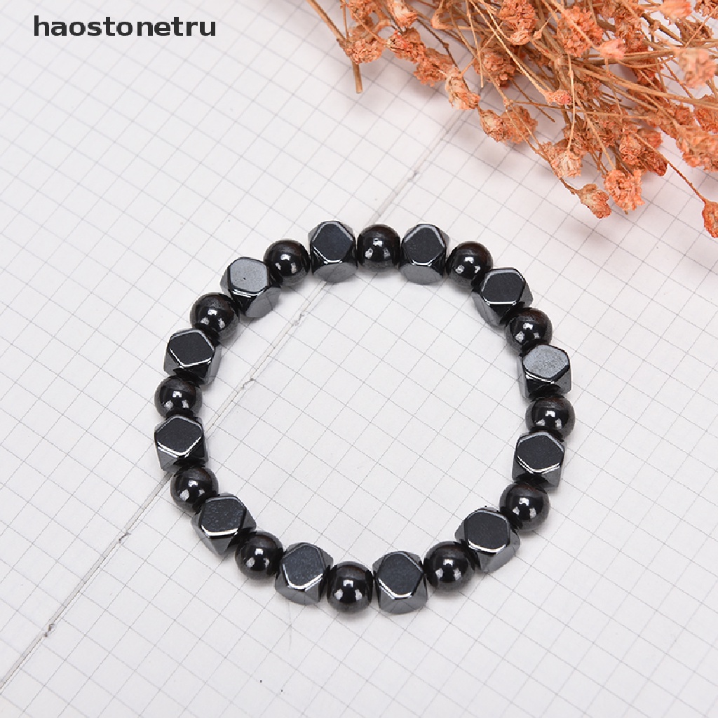 Vòng Tay Chuỗi Hạt Đen Đá Hematite Từ Tính Chăm Sóc Sức Khỏe Dành Cho Nam