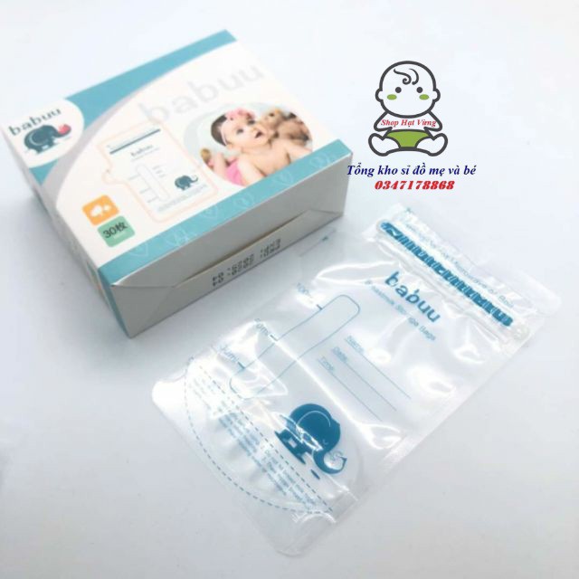 Túi trữ sữa Babuu hộp 30 túi 100ml