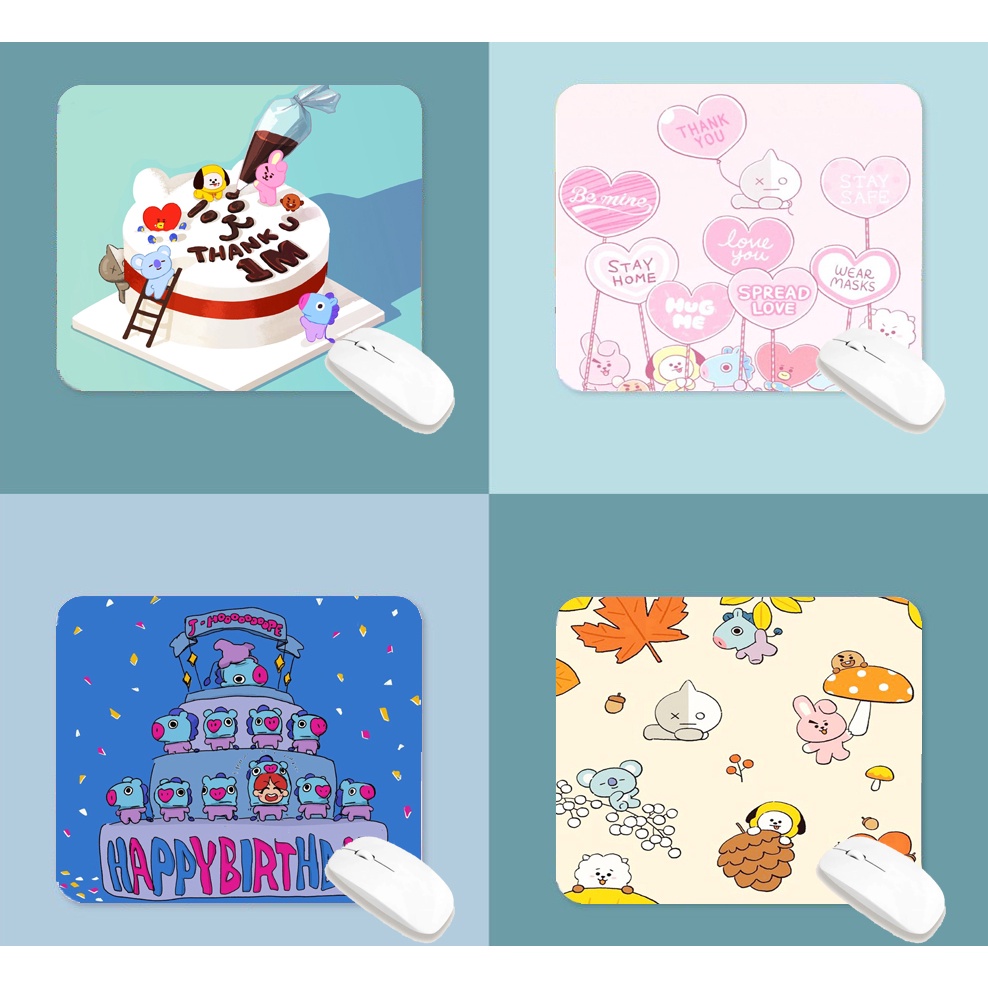 lót chuột bangtan army LOTI3 bàn di chuột cute dễ thương pastel 20 x 24 cm