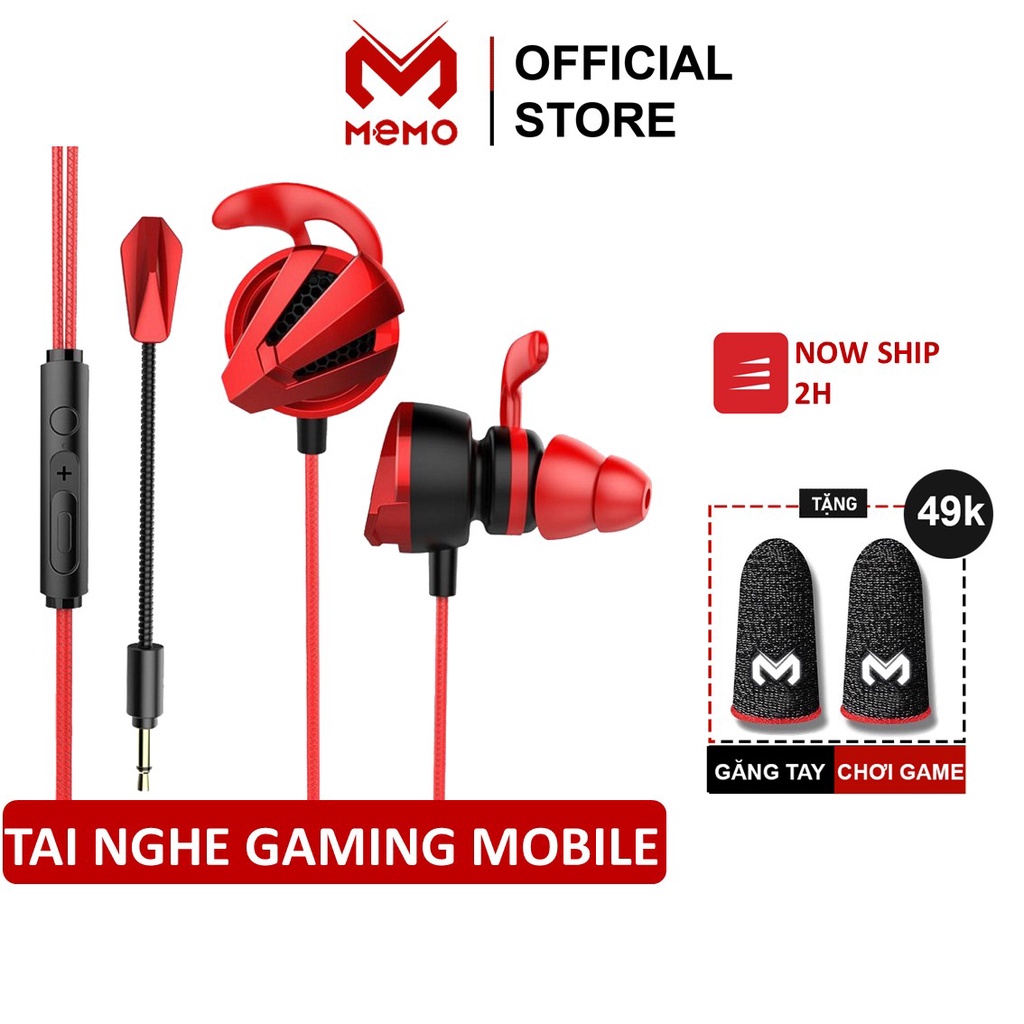 Tai nghe gaming có mic cho điện thoại MEMO G4M chơi PUBG mobile / FF / ROS / Tốc chiến mic rời 360 đàm thoại kép