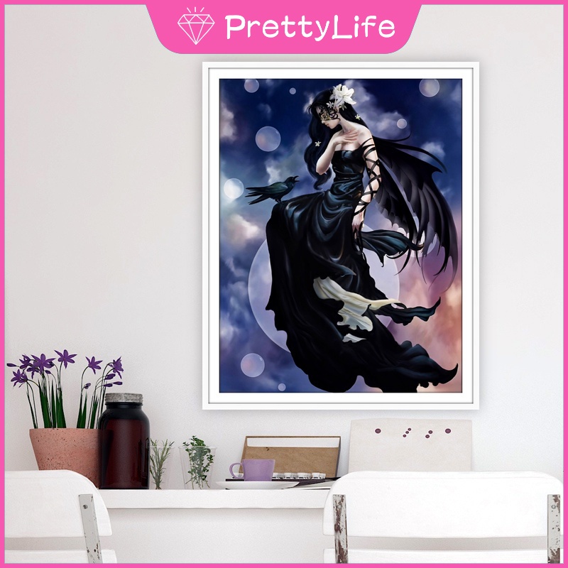 Bộ Tranh Đính Đá 5D Tự Làm 40x50cm/50x70cm Hình Cô Gái Xinh Đẹp Trang Trí Nhà Cửa