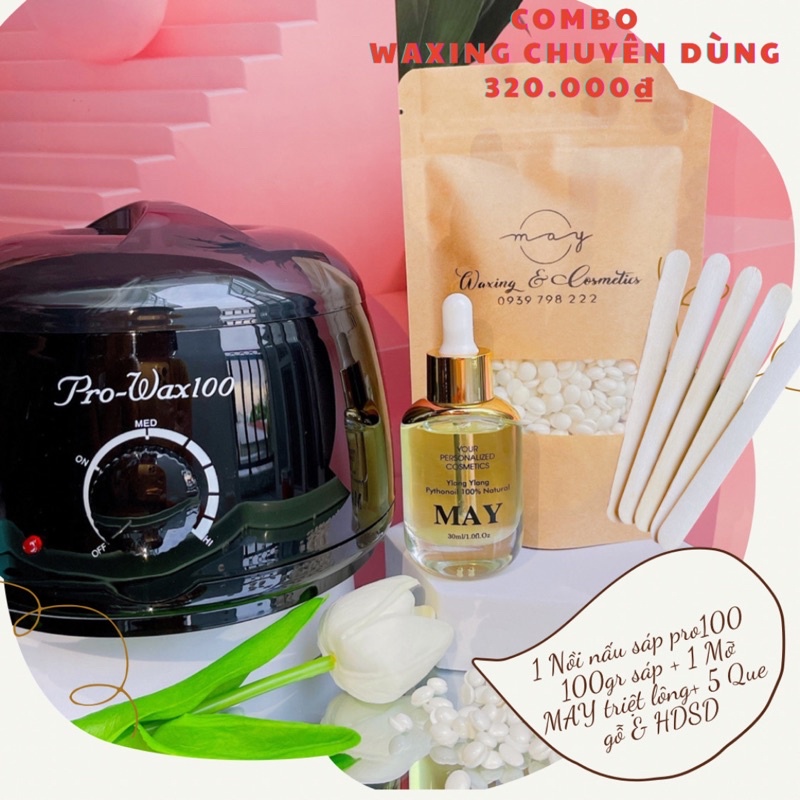 COMBO WAXING CHUYÊN DỤNG MIX MỠ NGỌC LAN TÂY [MAY] CAO CẤP THƠM TỰ NHIÊN KHÔNG HÔI MỠ