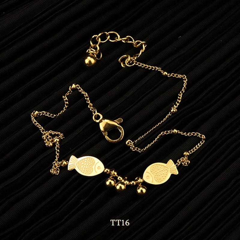 Lắc chân titan hình cá phong cách unisex thời trang Hàn Quốc Annie TT16