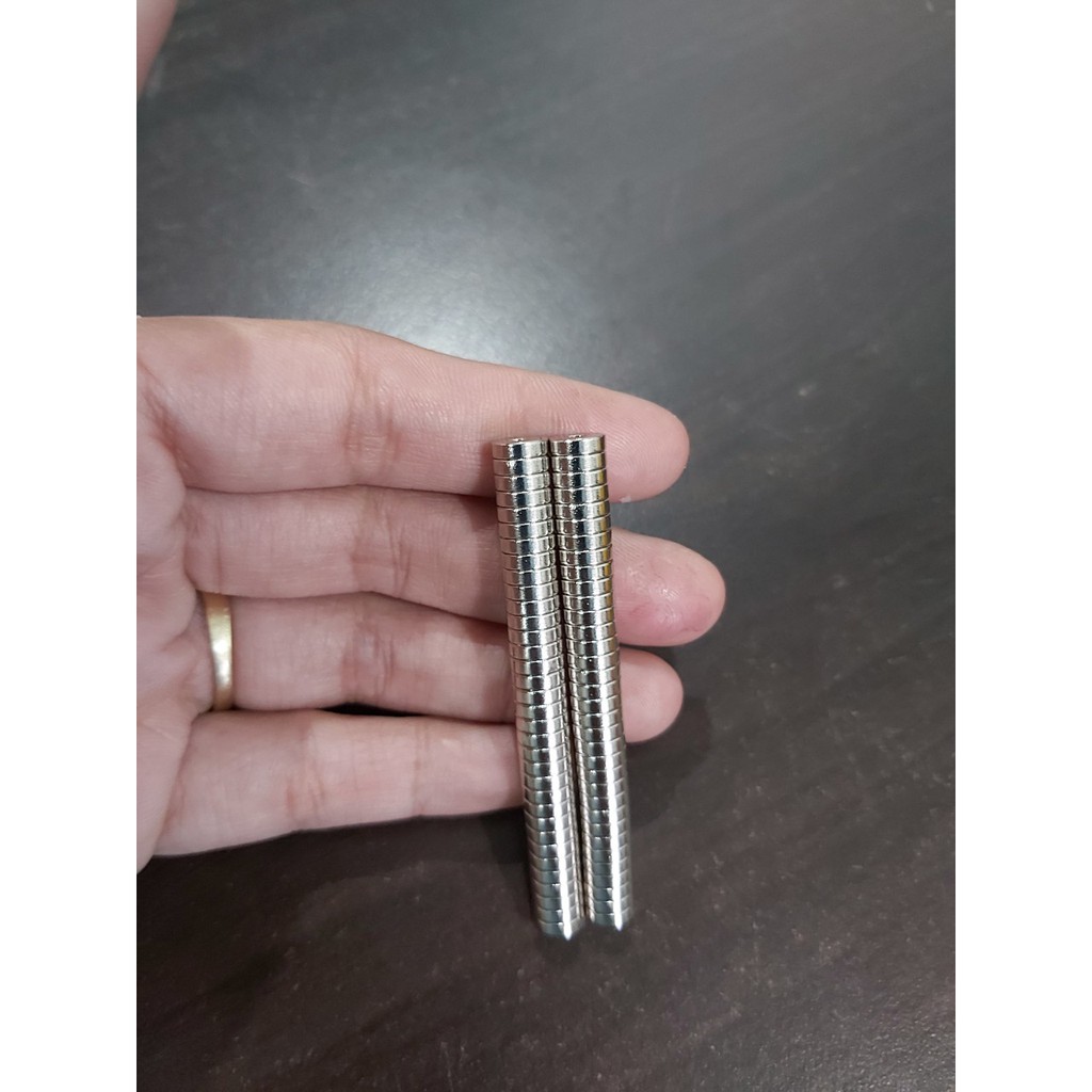 Nam châm viên làm cần câu cá  - tặng kèm miếng sắt phi 12mm