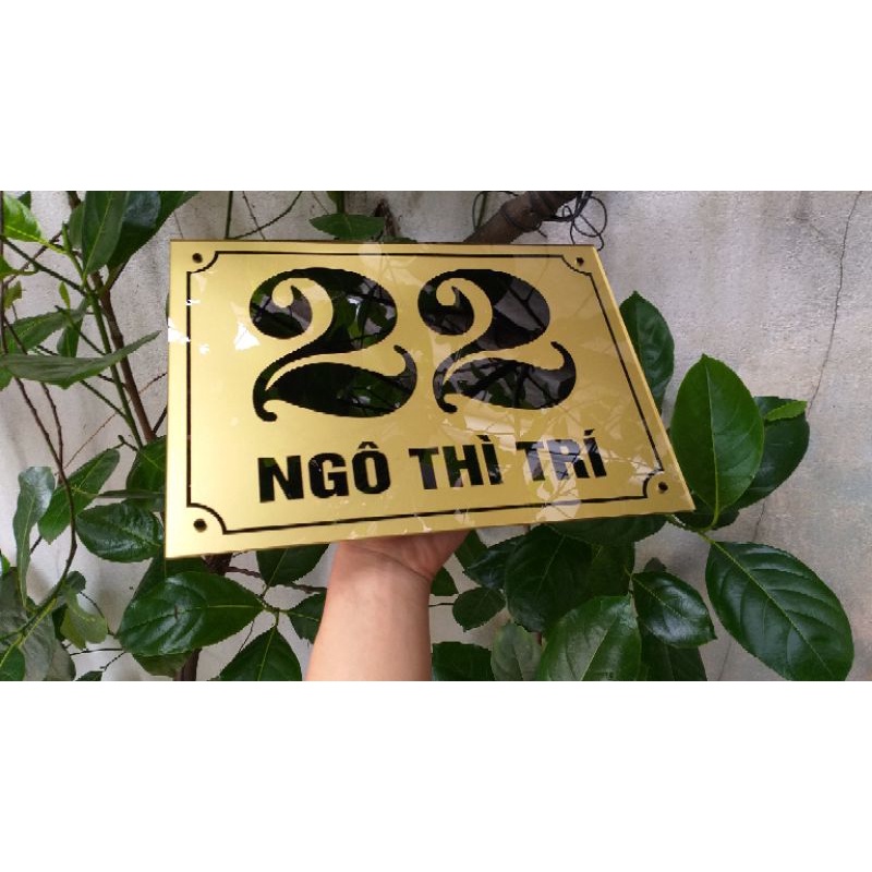 Số nhà mica phun sơn KT (15x20)cm.Chất liệu mica đài loan cao cấp phun sơn âm.