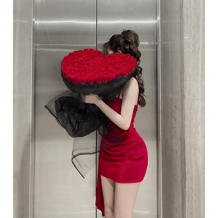 ĐẦM NHUNG BÈO HÔNG 2 DÂY