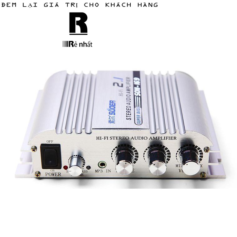 [RẺ VÔ ĐỊCH] Mạch âm ly HX168AH 300w+300w 12VDC loa trầm- Hifi 2.1